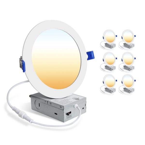 6-pack 6-inch LED downlight recessed panel light dimmable 12W