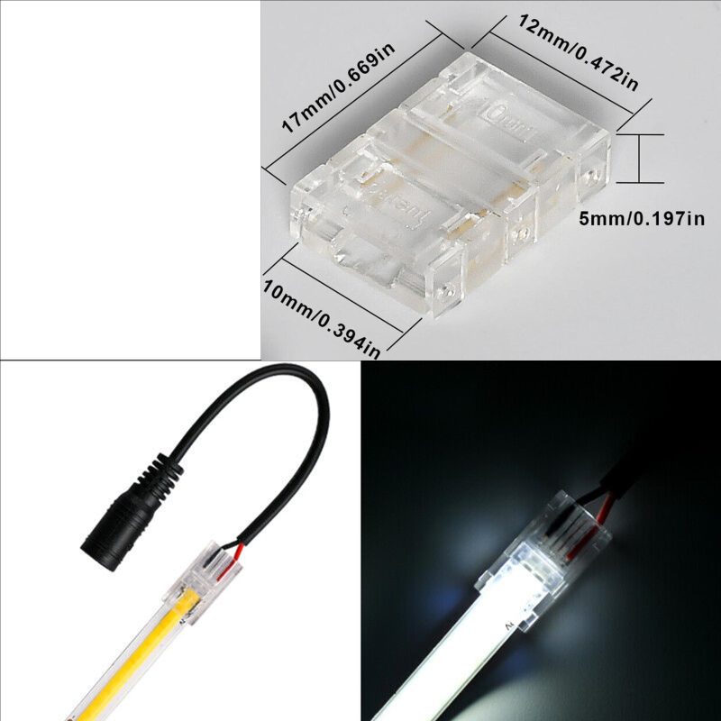 4pcs Female End Extension Wire Terminal Connectors for 10mm COB LED Strip