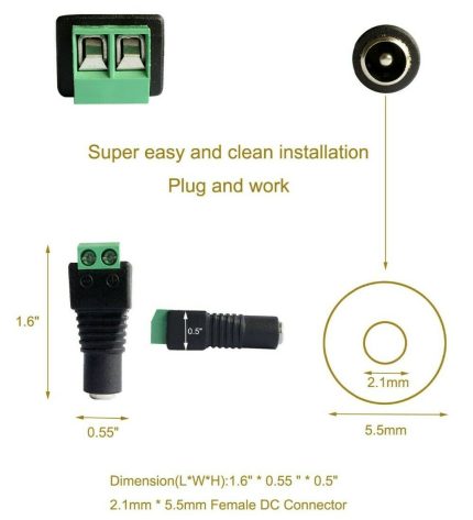 5 pairs Male Female Connector Adapter Plug Jack Socket Cable