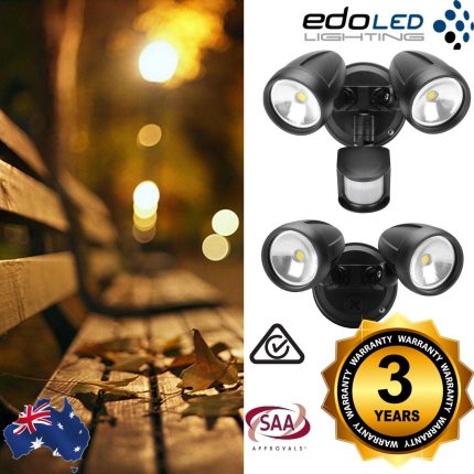 Waterproof 26W LED Twin Security Sensor Spot Flood Light Outdoor Garage IP44